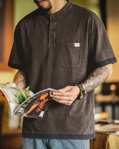 プレインビュー ポケットヘンリーネックトップス 2606