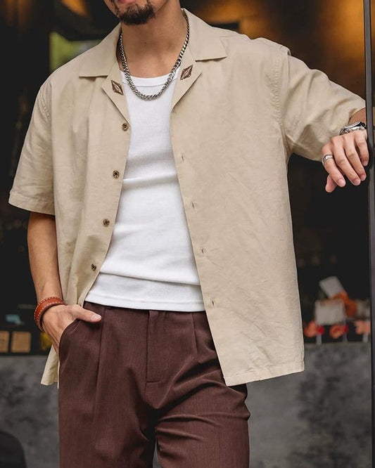 ナコドチェス エンブロイダリーカラーショートスリーブシャツ 2594