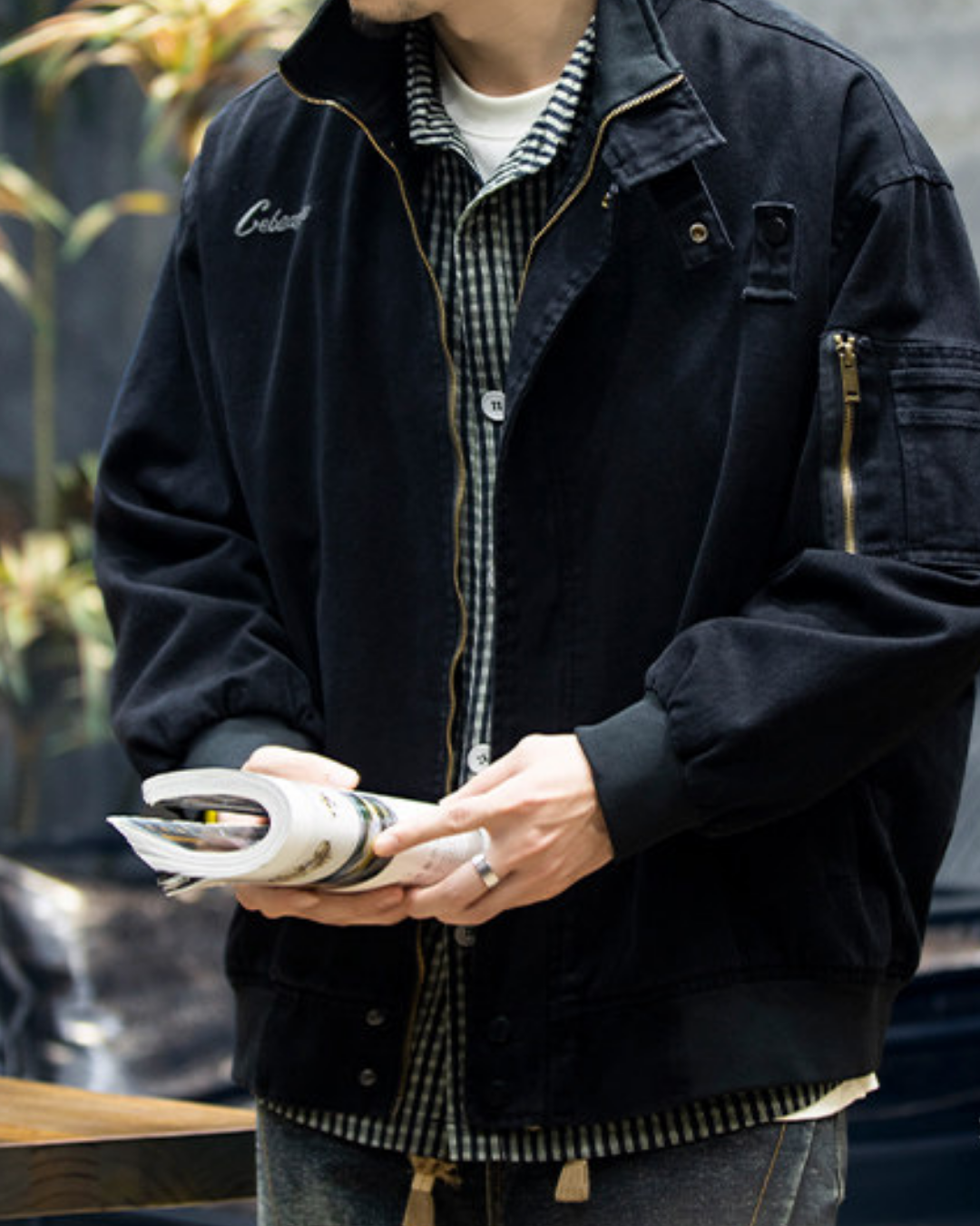 リンチバーグ 刺繍スタンドカラーワークジャケット 2359