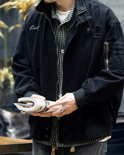 リンチバーグ 刺繍スタンドカラーワークジャケット 2359