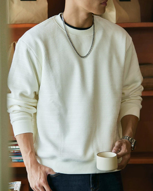 アルバニー テクスチャクルーネックスウェット 2388