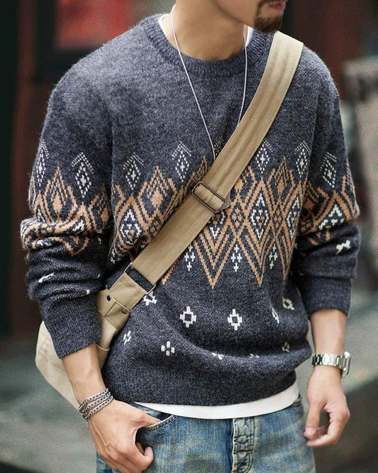 ケープメイ レトロジャカードニットセーター 2310