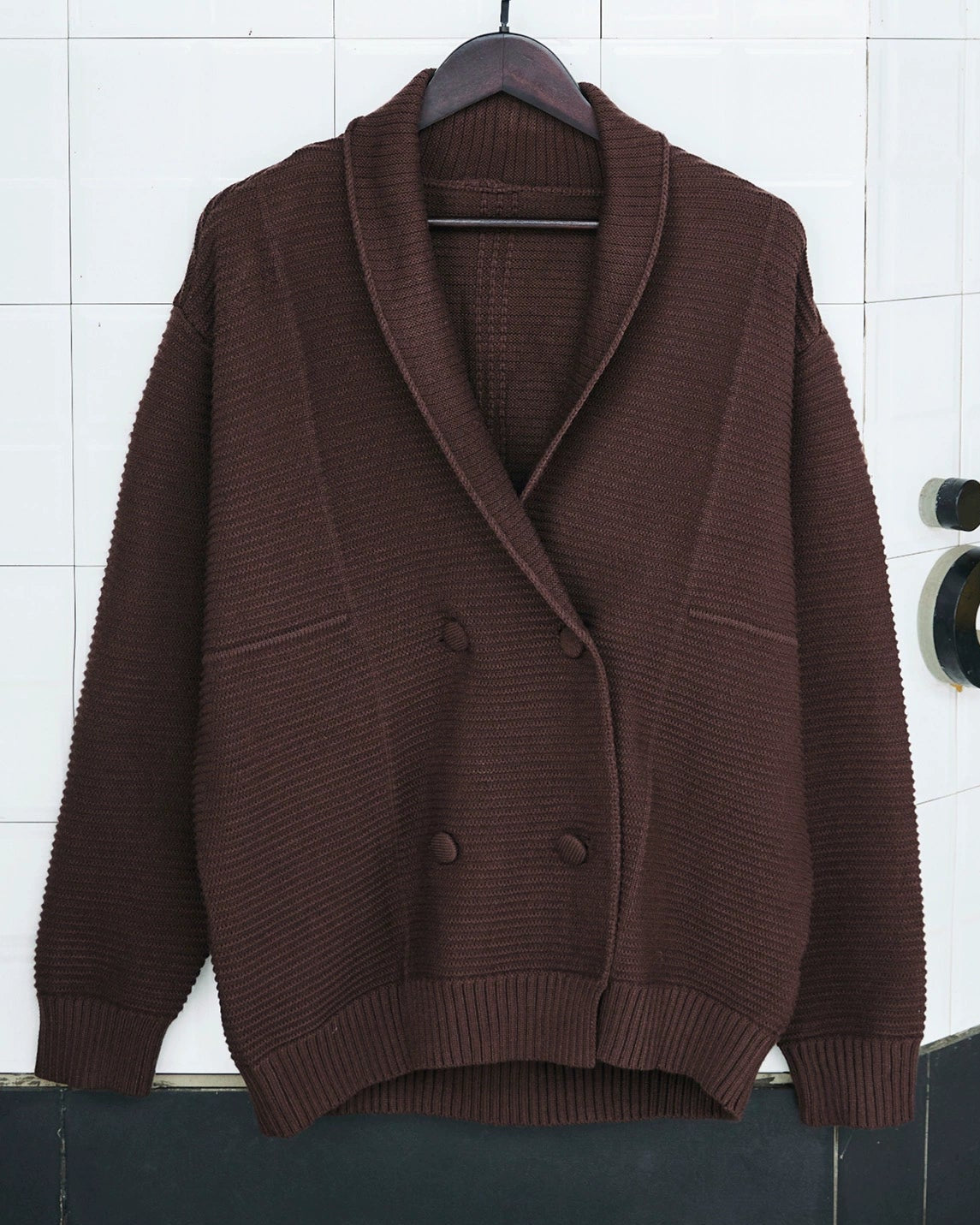 ギャラップ ショールカラーヘビーリブカーディガン 2324