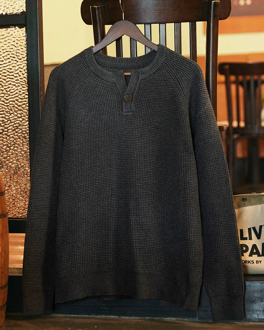 エディンバーグ  ヘンリーネックワッフルニットプルオーバー 2392