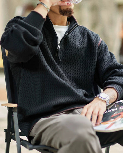 チカシェイ ジオメトリックハーフジッププルオーバー 2397