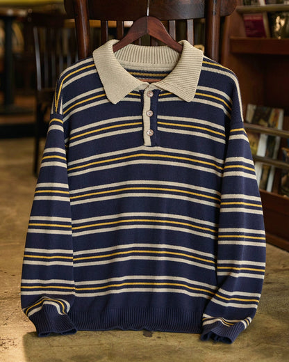 モントピリア ポロカラーレトロボーダーニット 2293