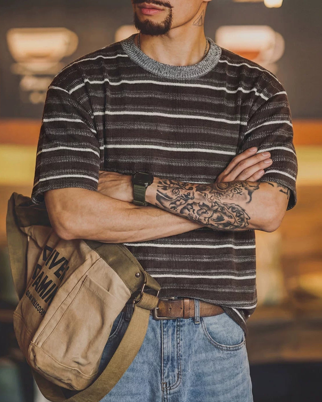 トゥームストーン コントラストネックマルチボーダーニット 2591