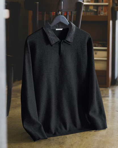 ウォーターベリー フェイクレイヤードポロカラーニット 2374