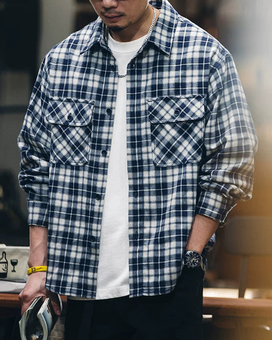 グースクリーク バイアスポケットチェックワークシャツ 2427