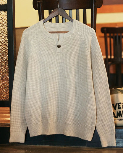 エディンバーグ  ヘンリーネックワッフルニットプルオーバー 2392