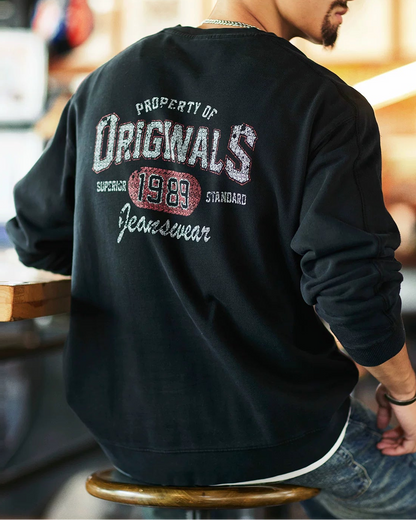 ワクサハチー バックプリント裏フリーススウェットプルオーバー 2394