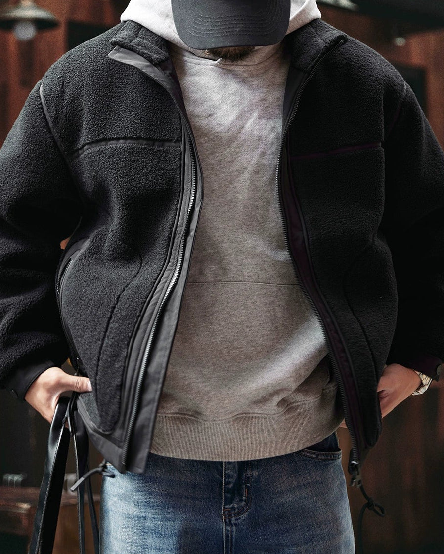 イサカ  スタンドカラーボリュームフリースジャケット 2299