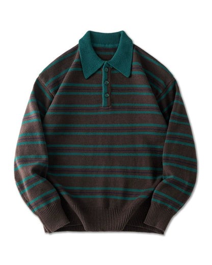 モントピリア ポロカラーレトロボーダーニット 2293