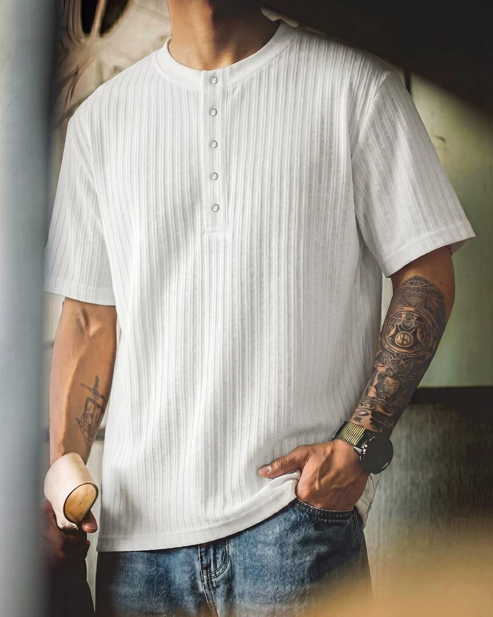 ワイマー ヘンリーネックショートスリーブTシャツ 2738
