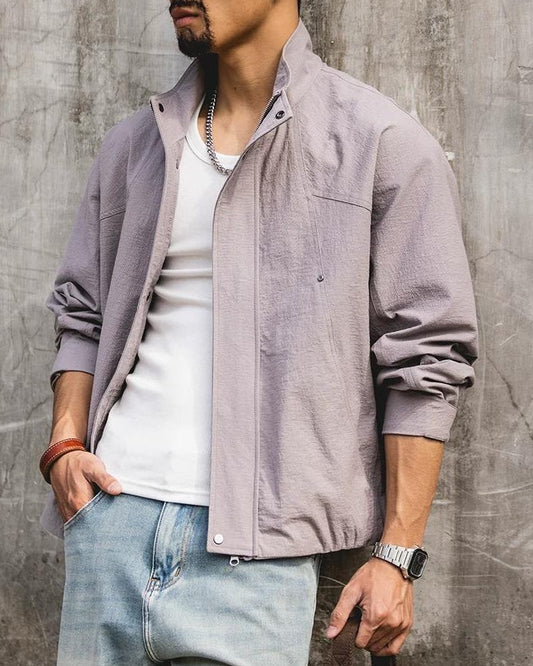 アルテシア スタンドカラーライトシェルハリントンジャケット 2543