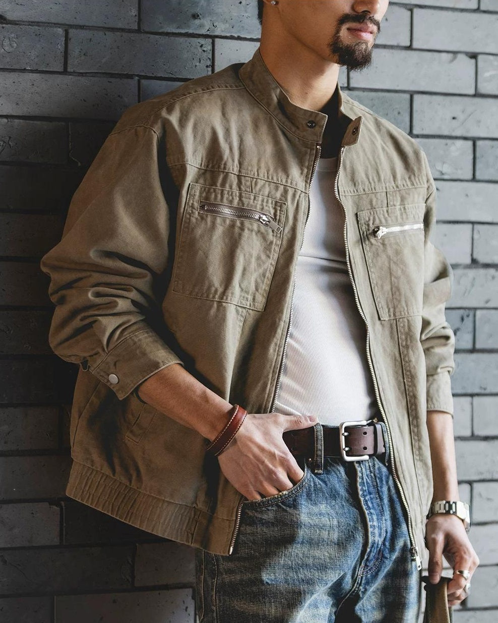 キーン スタンドカラー胸ポケジップブルゾン 2486