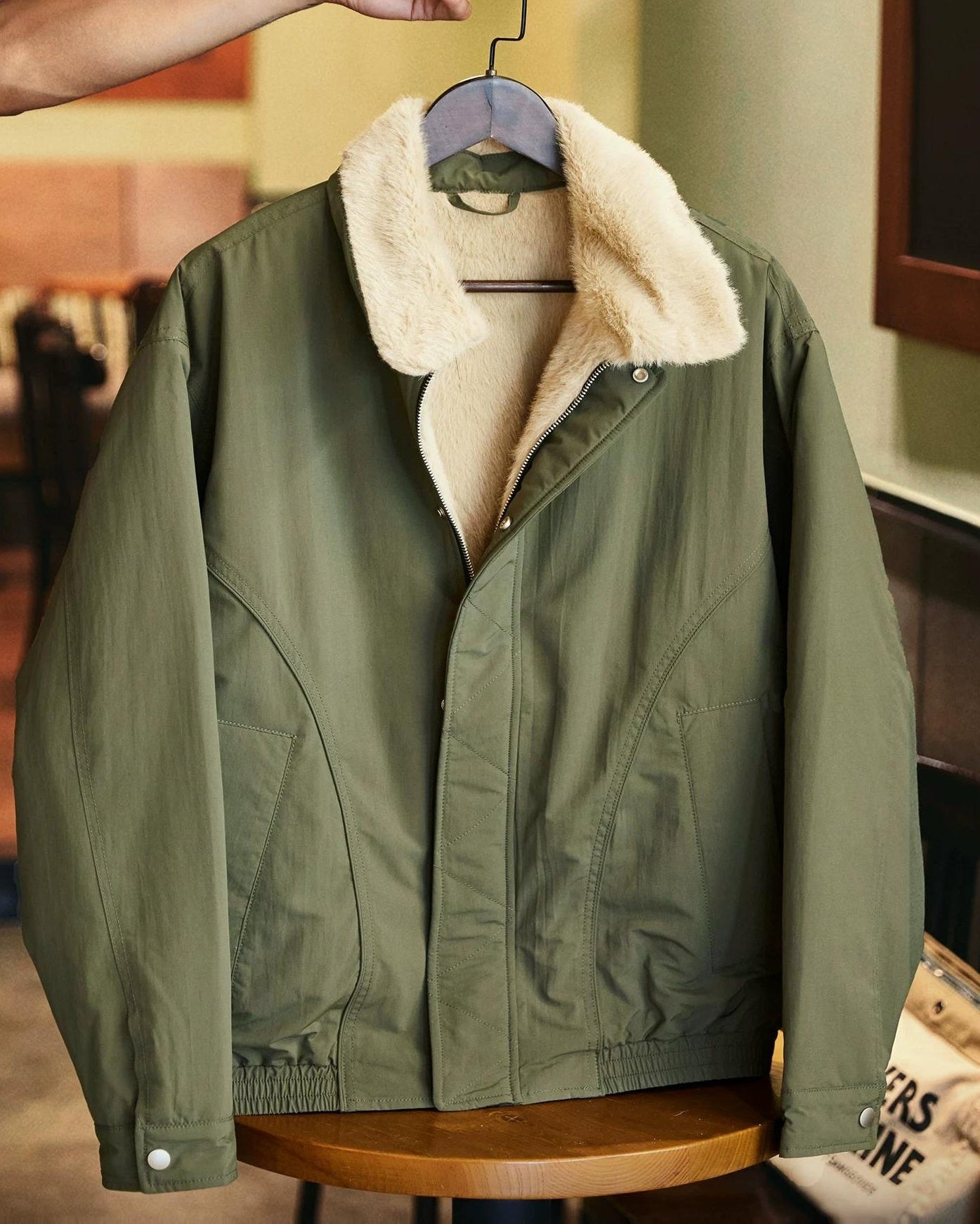 ムーアパーク ファーカラーミリタリージャケット 2383