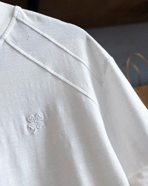 ホワイトフィッシュ ロールアップスリーブクルーネックトップス 2597