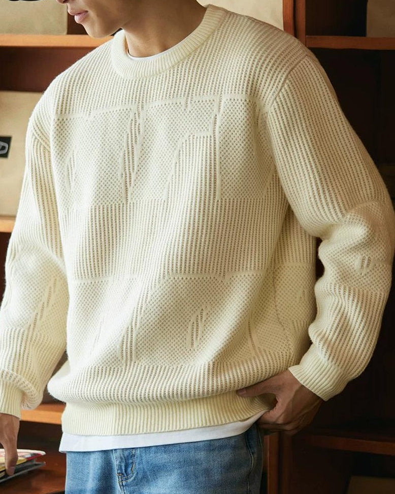 カレキシコ ラギッドテクスチャークルーネックニット 2385