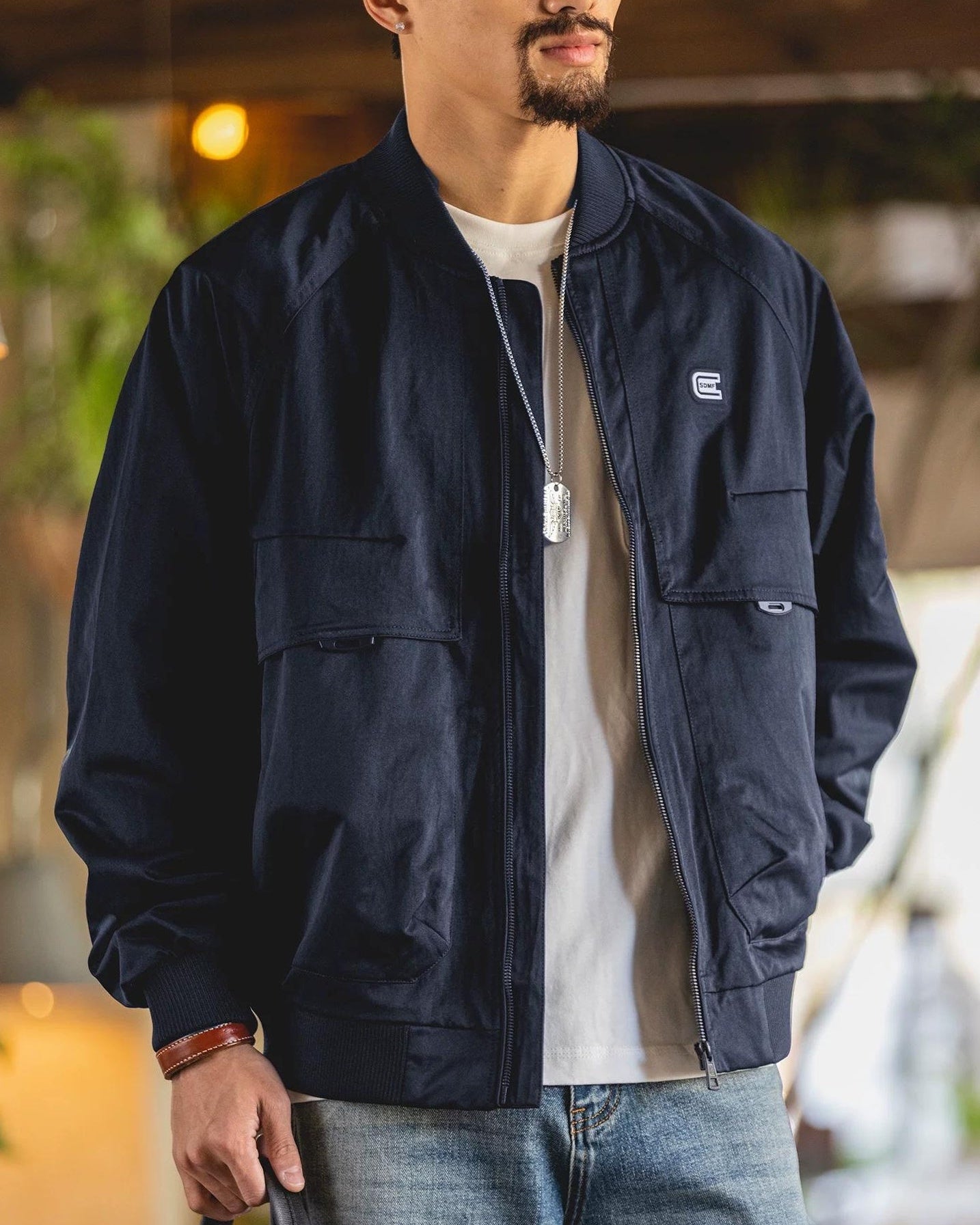 ハノーバー リブカラーラグランワークブルゾン 2487