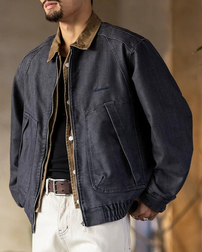 ウェスタリー バイカラー襟切替ラグランワークブルゾン 2491