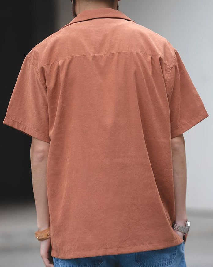 オイルシティ レタードエンブロイダリーオープンカラーシャツ 2635