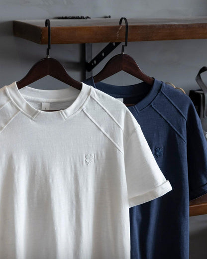 ホワイトフィッシュ ロールアップスリーブクルーネックトップス 2597