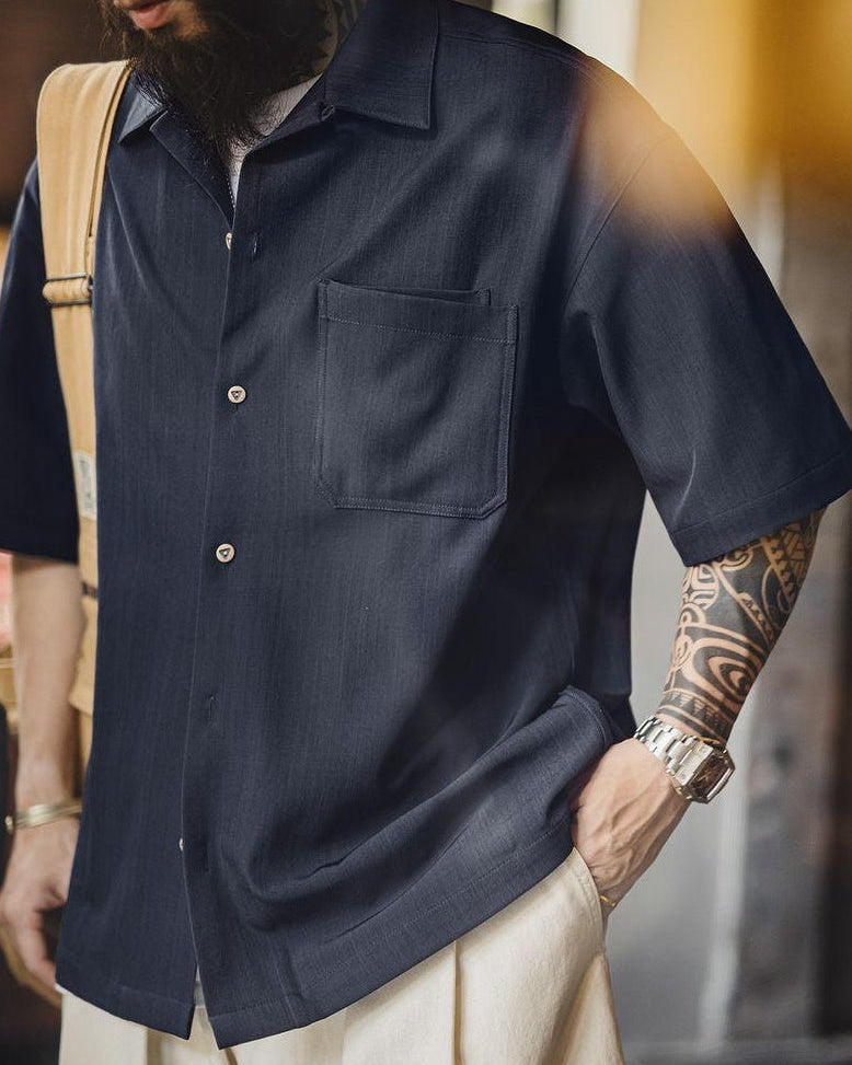 ロングビュー ライトレトロオープンカラーシャツ 2638