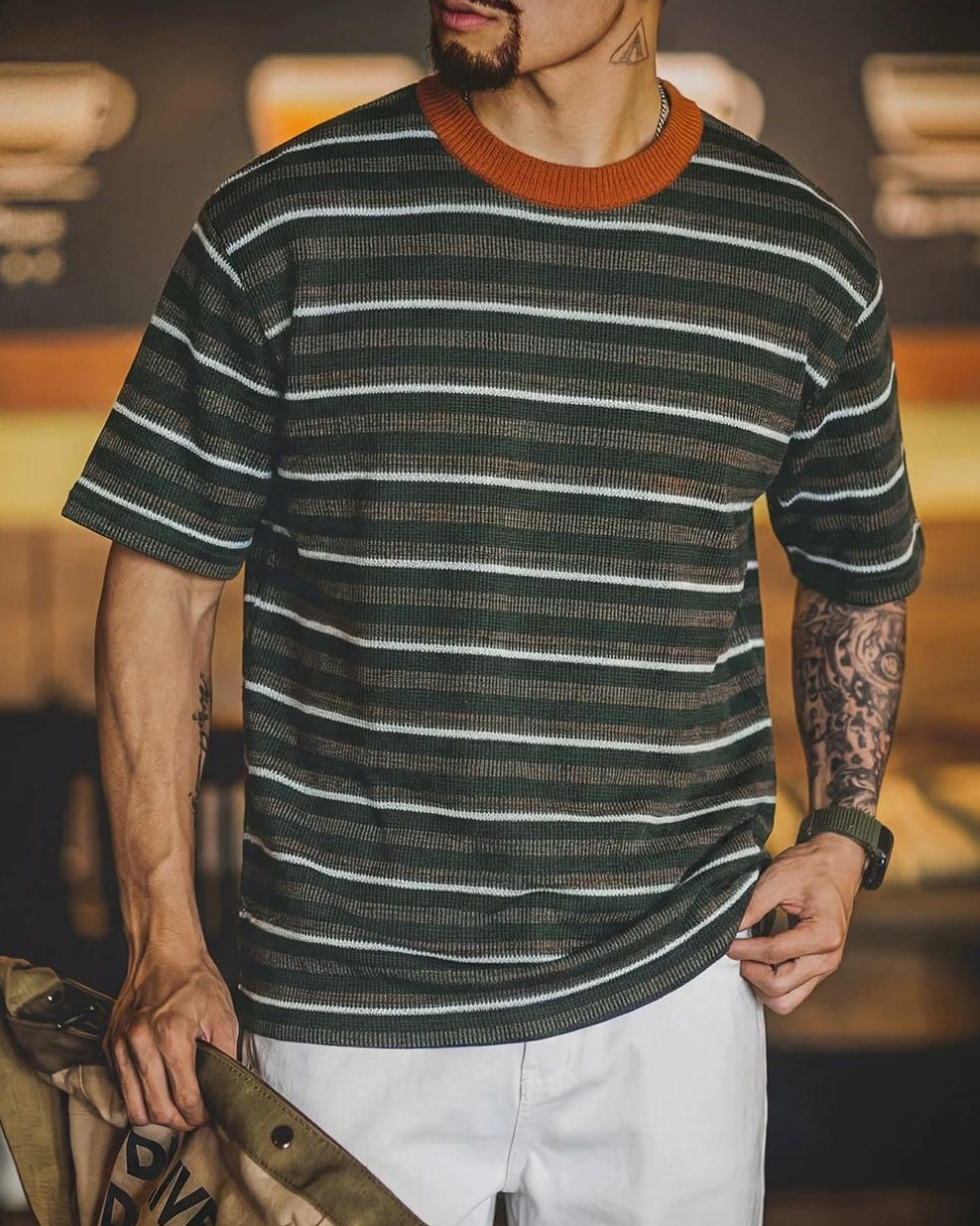 トゥームストーン コントラストネックマルチボーダーニット 2591