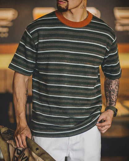 トゥームストーン コントラストネックマルチボーダーニット 2591