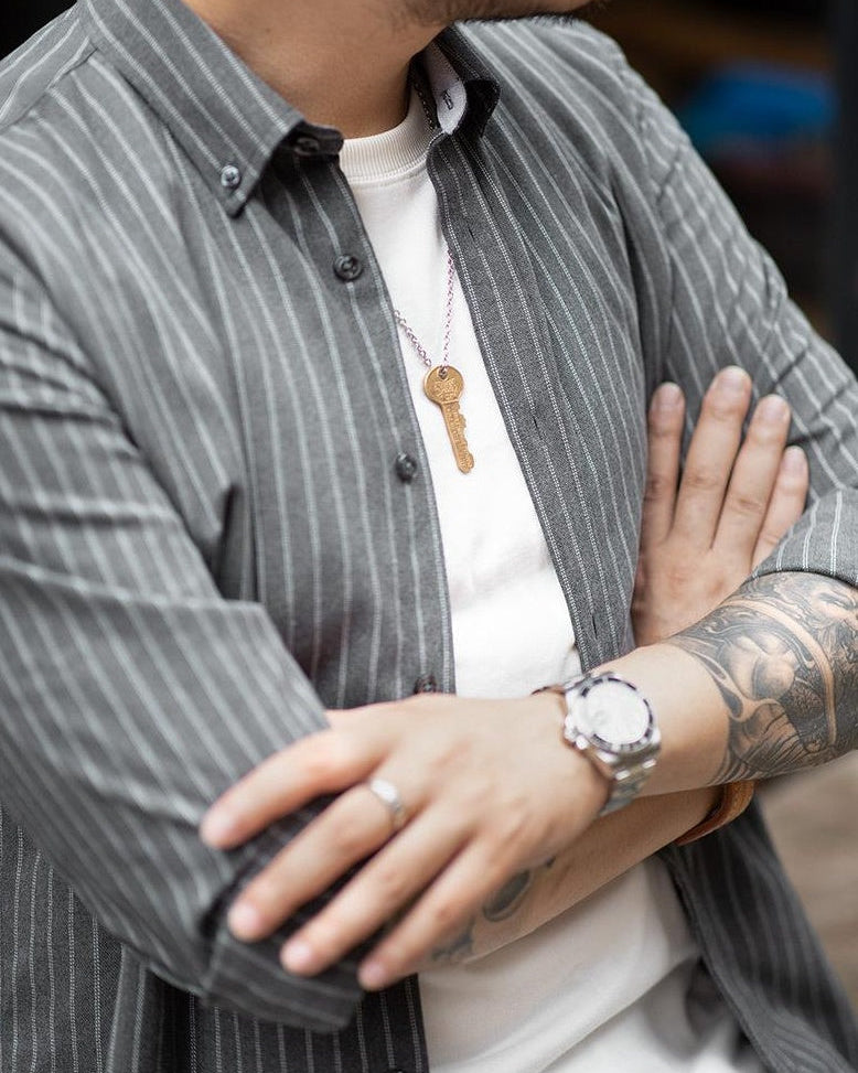 ワイリカ クラシックストライプボタンダウンシャツ 2602