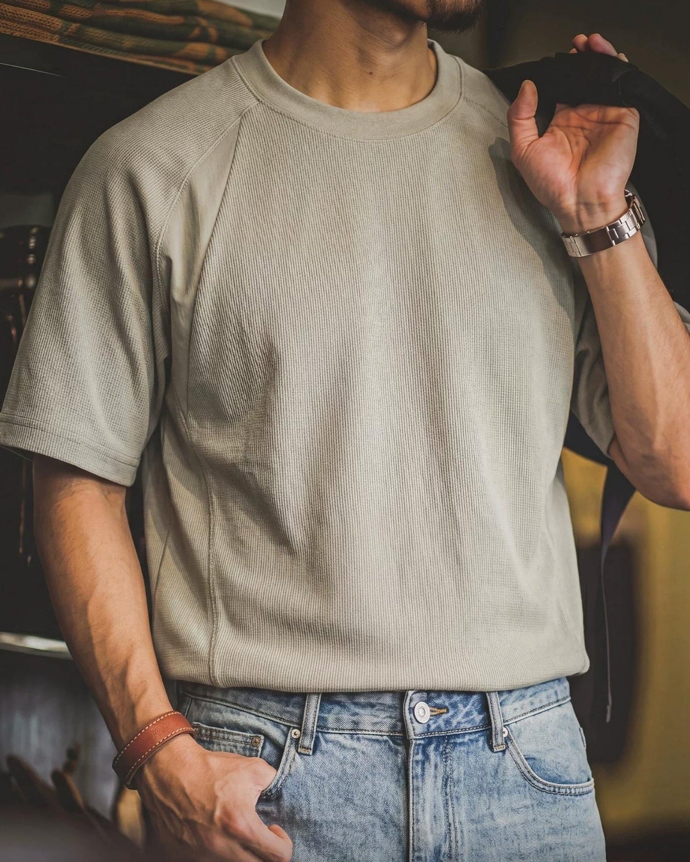 ロンセバート ラグランスリーブテクスチャーTシャツ 2764