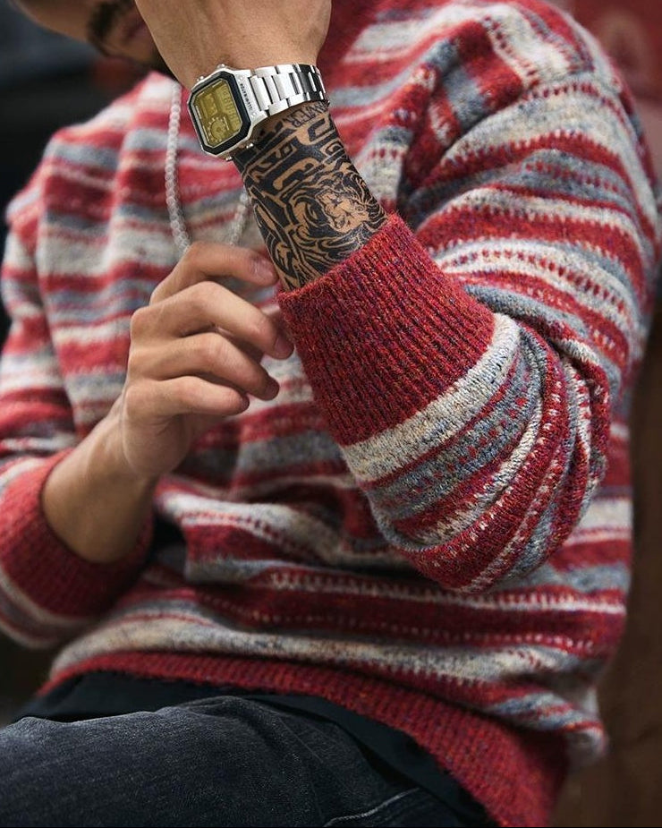 バーリントン メランジカラーマルチボーダーニット 2292