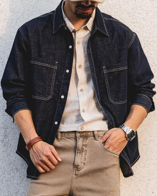 ジョンズタウン コントラストステッチダブルポケットワークシャツ 2482