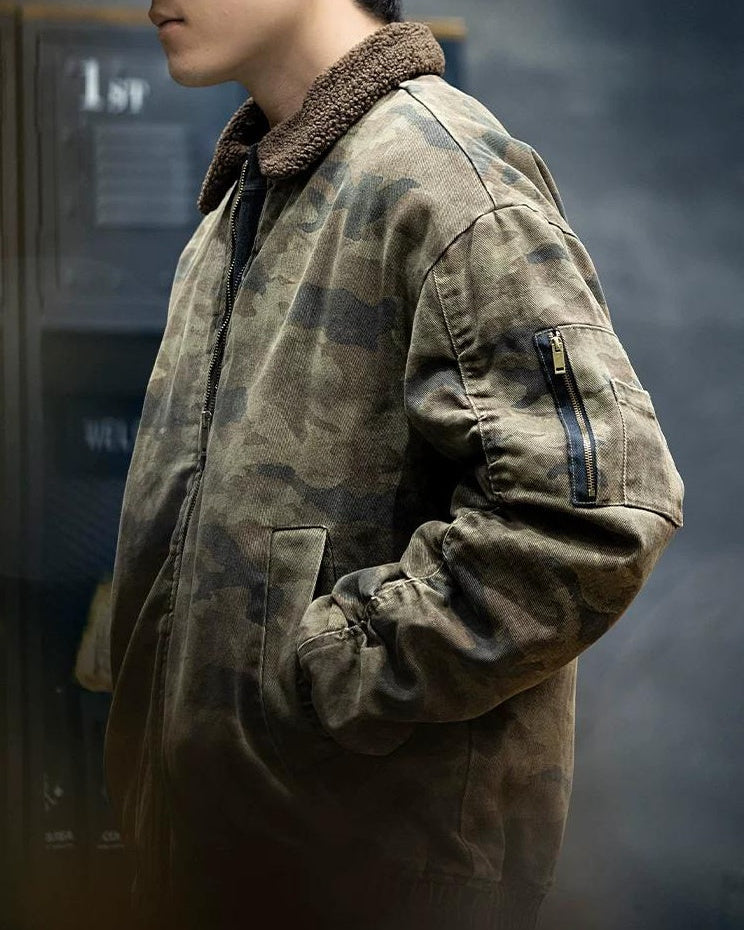 アタスカデロ ボアカラーカモ柄ボンバージャケット 2382