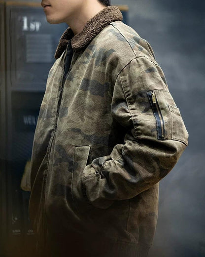 アタスカデロ ボアカラーカモ柄ボンバージャケット 2382