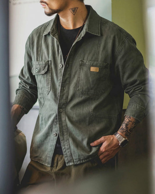 ポッツビル アシンメトリーポケットワークオーバーシャツ 2556