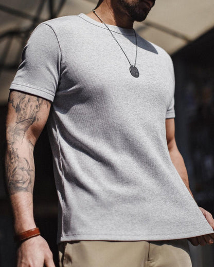 カスター リブテクスチャークルーネックトップス 2599