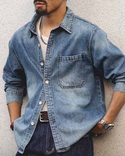 アナコンダ ボックスシルエットシングルポケットデニムシャツ 2476