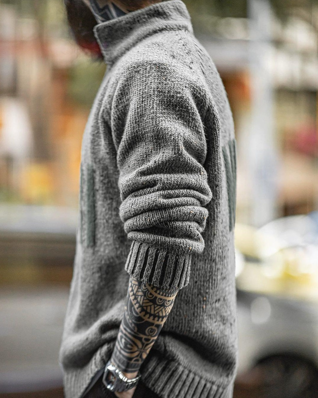 クリアウォーター ネップヤーンロゴセーター 2285