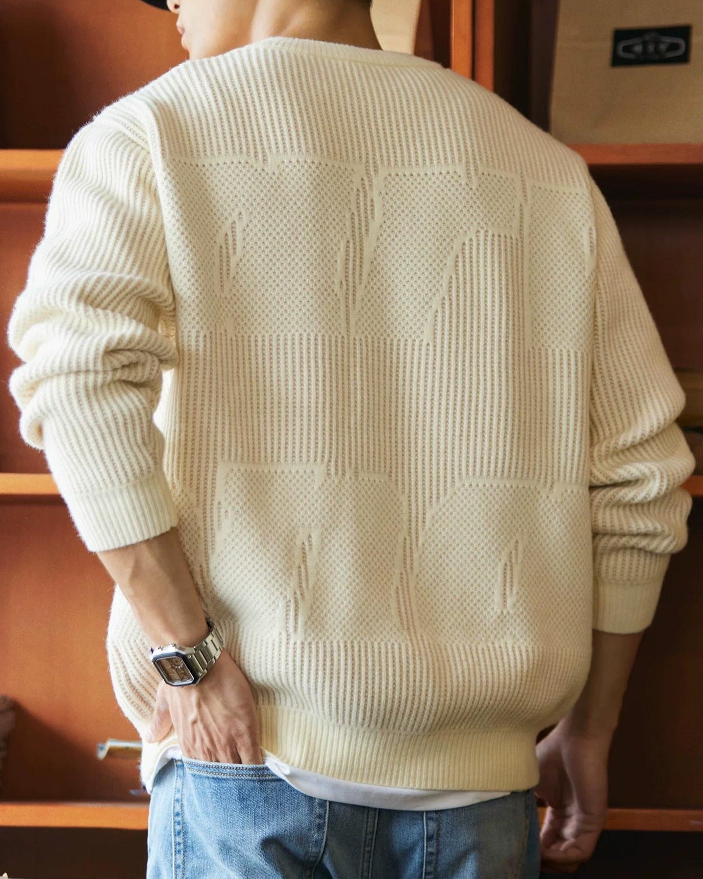 カレキシコ ラギッドテクスチャークルーネックニット 2385