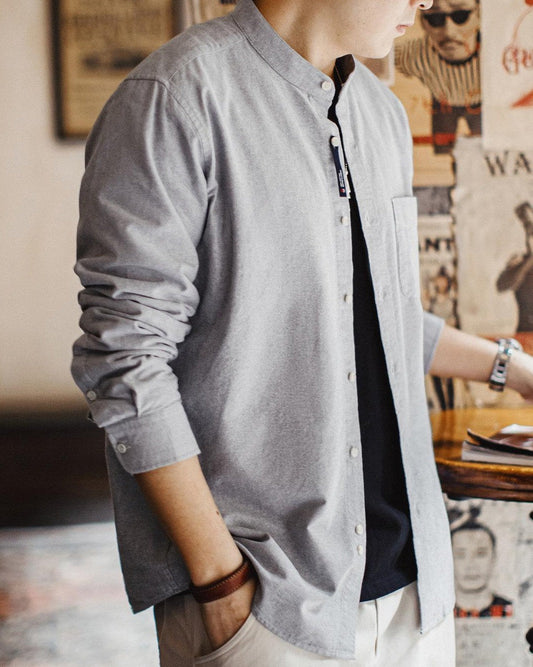 ヒーバーシティ バンドカラーシャツ 2526