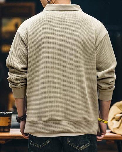 クインジー スキッパーポロワッフルプルオーバー 2445