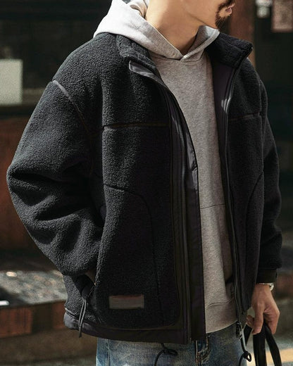 イサカ  スタンドカラーボリュームフリースジャケット 2299