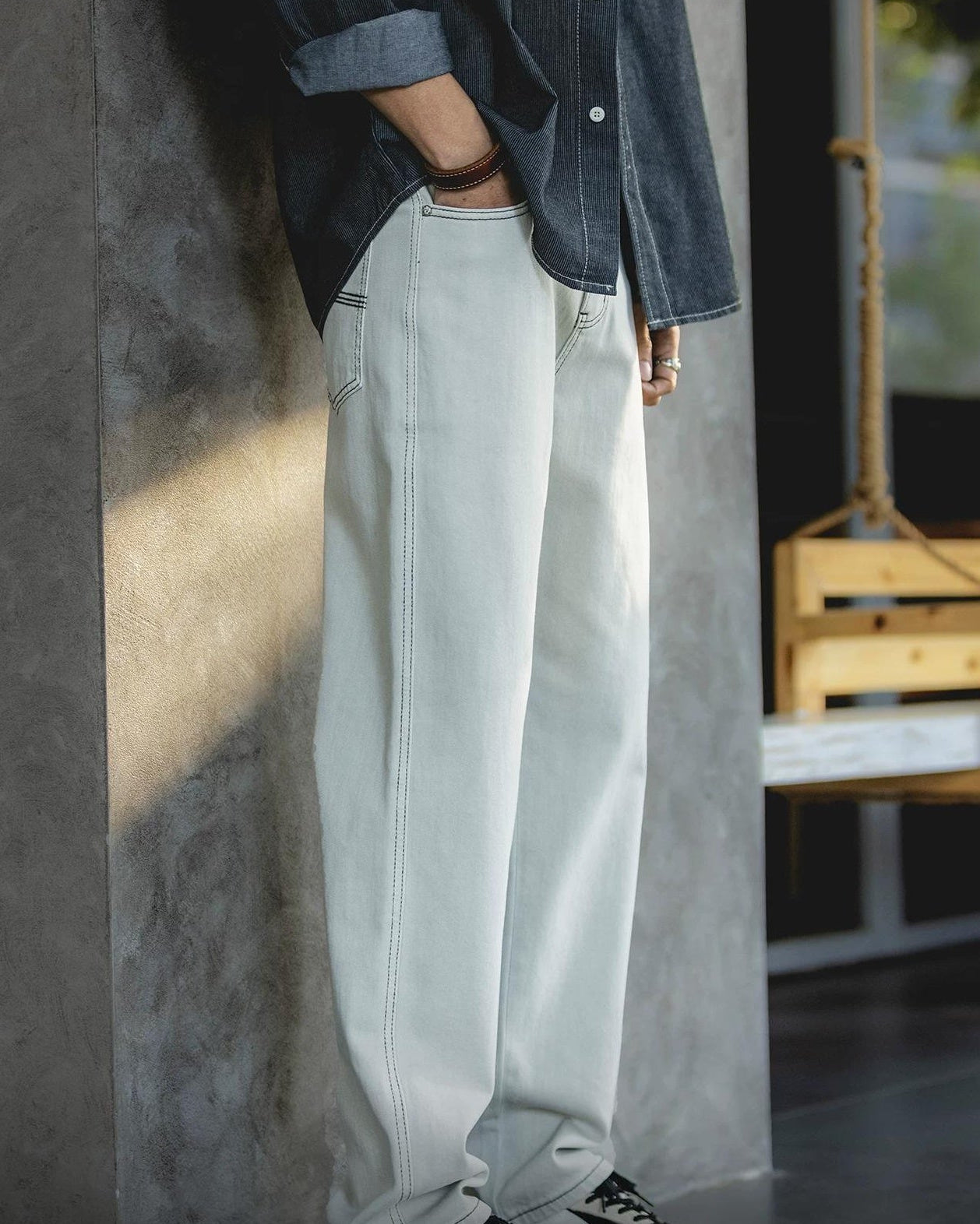 ソルドートナ ルーズストレートステッチワークパンツ 2503