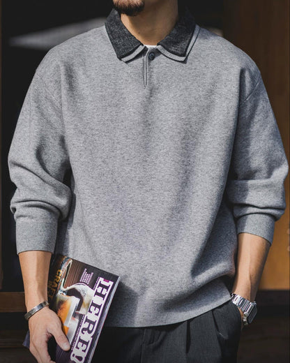 ウォーターベリー フェイクレイヤードポロカラーニット 2374