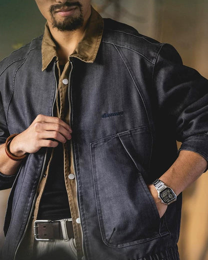 ウェスタリー バイカラー襟切替ラグランワークブルゾン 2491