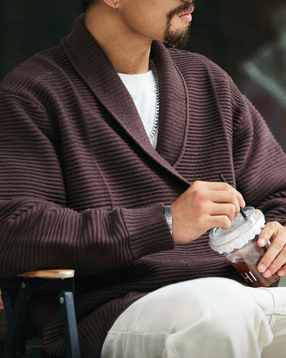 ギャラップ ショールカラーヘビーリブカーディガン 2324