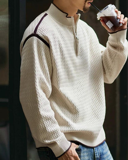 チカシェイ ジオメトリックハーフジッププルオーバー 2397