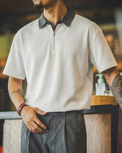 パレスティン クレリックハーフジップポロシャツ 2643